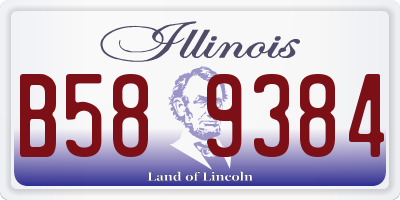 IL license plate B589384