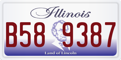 IL license plate B589387