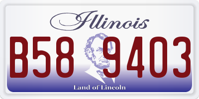 IL license plate B589403