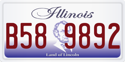 IL license plate B589892