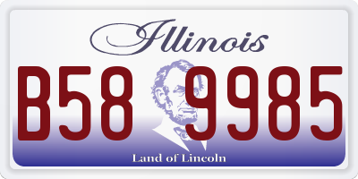 IL license plate B589985