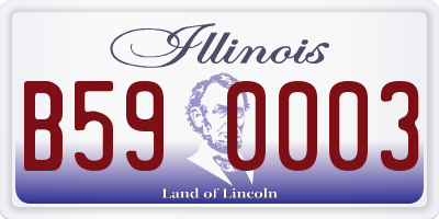 IL license plate B590003