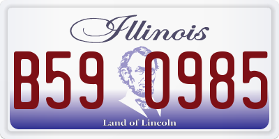 IL license plate B590985