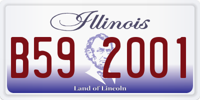 IL license plate B592001
