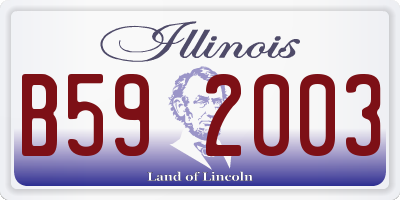 IL license plate B592003