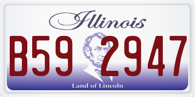 IL license plate B592947