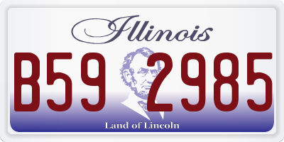 IL license plate B592985