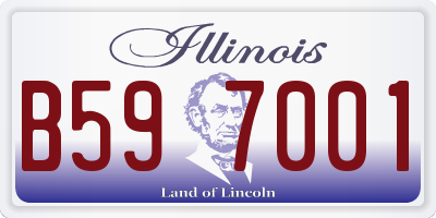 IL license plate B597001