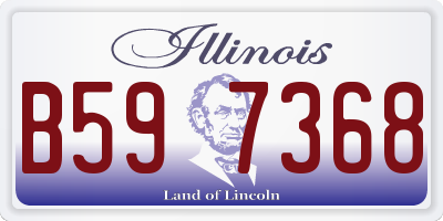 IL license plate B597368
