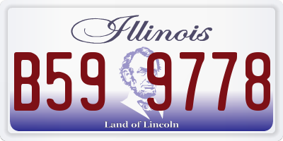 IL license plate B599778