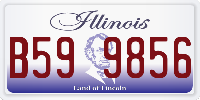 IL license plate B599856