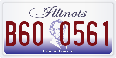IL license plate B600561
