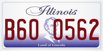 IL license plate B600562