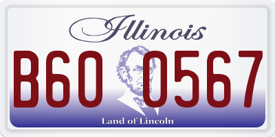 IL license plate B600567