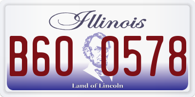 IL license plate B600578