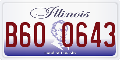 IL license plate B600643
