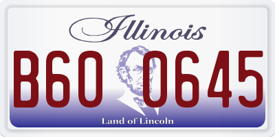 IL license plate B600645