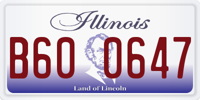 IL license plate B600647