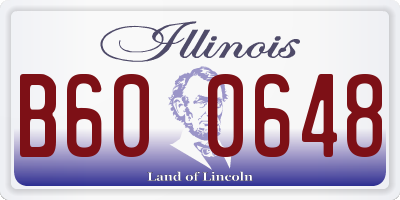 IL license plate B600648