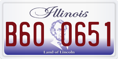 IL license plate B600651