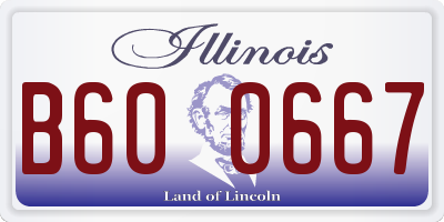 IL license plate B600667