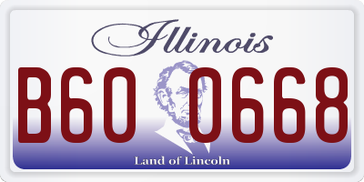IL license plate B600668