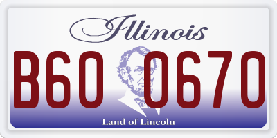 IL license plate B600670