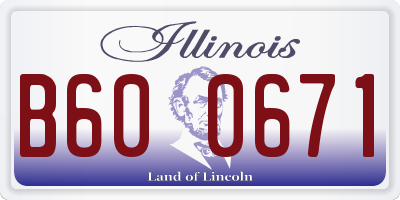 IL license plate B600671