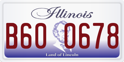 IL license plate B600678