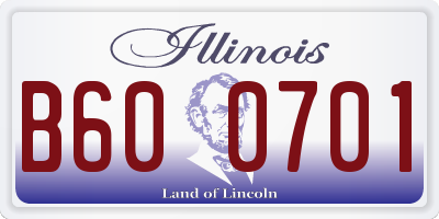 IL license plate B600701