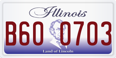 IL license plate B600703