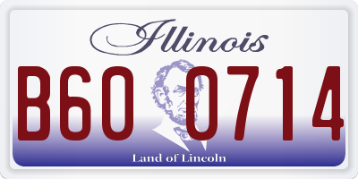 IL license plate B600714
