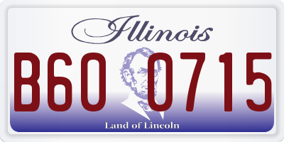 IL license plate B600715