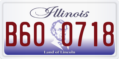 IL license plate B600718