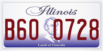 IL license plate B600728