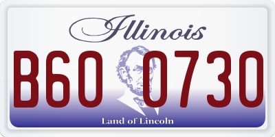 IL license plate B600730