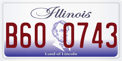 IL license plate B600743