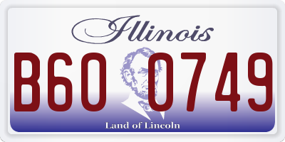 IL license plate B600749
