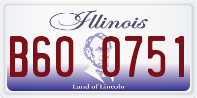 IL license plate B600751