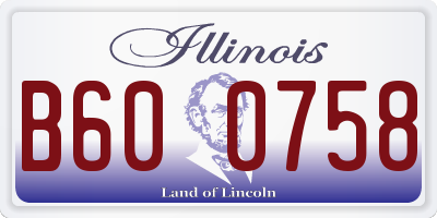 IL license plate B600758