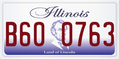 IL license plate B600763