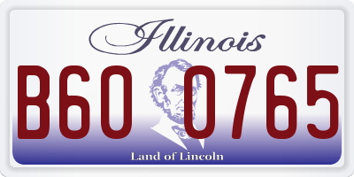 IL license plate B600765