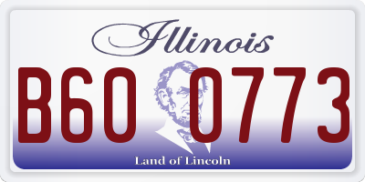 IL license plate B600773
