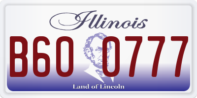 IL license plate B600777