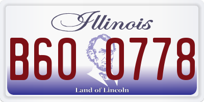 IL license plate B600778