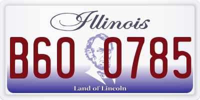 IL license plate B600785