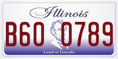 IL license plate B600789