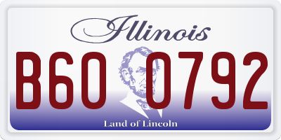 IL license plate B600792
