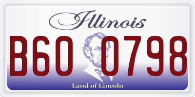 IL license plate B600798
