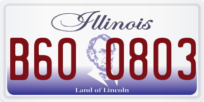 IL license plate B600803